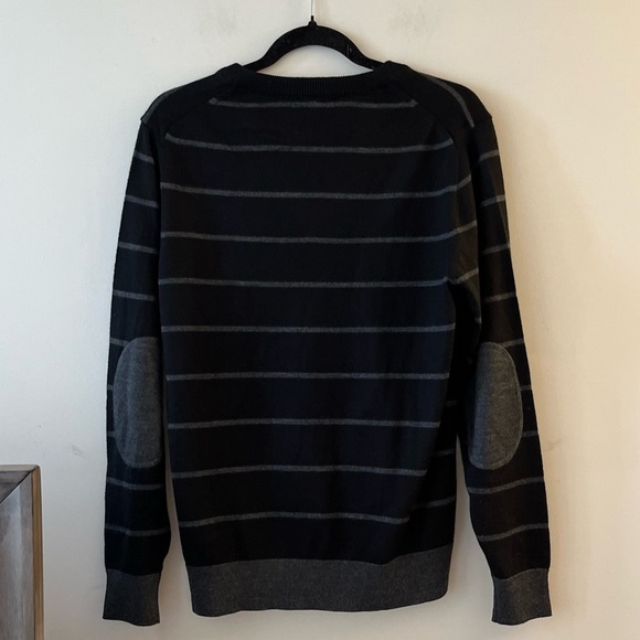 U.S Polo Assn Merino Wool-Blend Striped V-neck Sweater - Picture 2 of 7